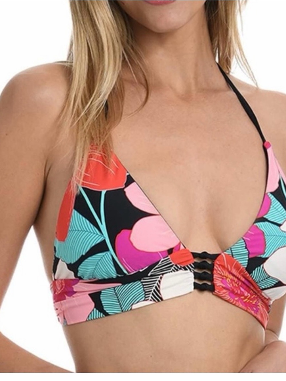 La Blanca In Full Bloom Triangle Bikini Top Reversible 8 never worn